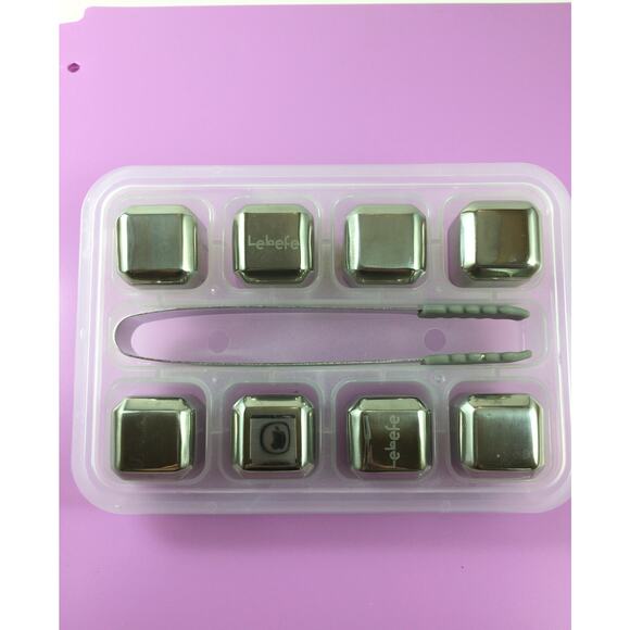 Lebefe Stainless Steel Reusable Ice Cubes with Ice Tongs – Perfect for Whiskey v - Picture 2 of 5